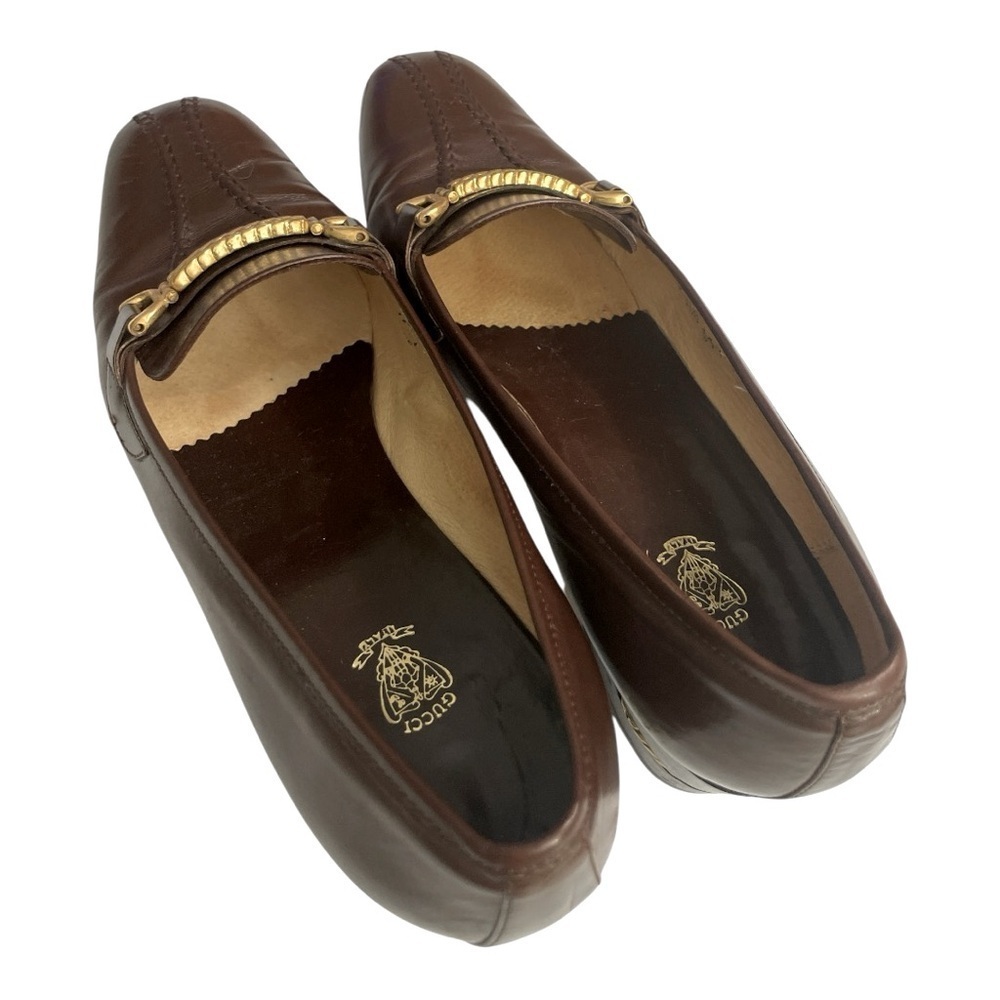 VTG Gucci Horsebit Womens Slip On Pumps Shoes Brown Leather Size 
(US 7.5) - Picture 5 of 10